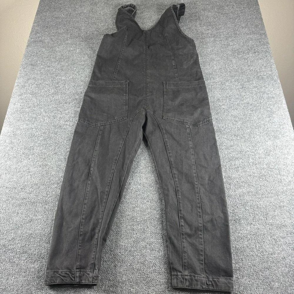 We The Free Overalls Womens S Black Denim Sleeveless One Piece Jumpsuit Pockets - Picture 1 of 7